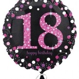 Balónek foliový 18. narozeniny Pink 43 cm